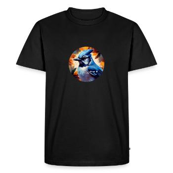 Geai bleu - T-shirt Premium bio Homme - noir - Devant - Nico (187cm)