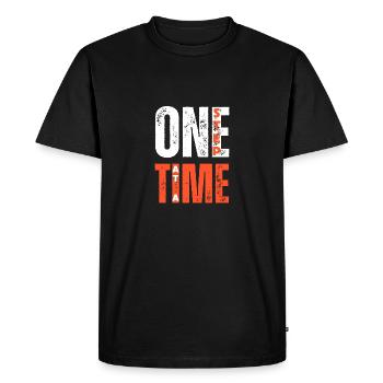UNE ÉTAPE À LA FOIS - T-shirt Premium bio Homme - noir - Devant - Nico (187cm)