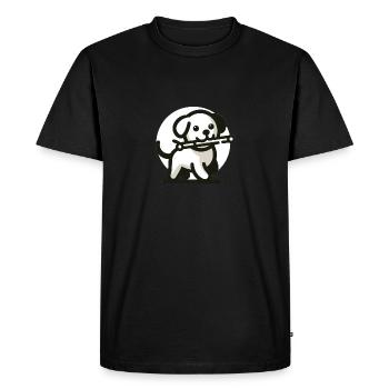Chien joueur - T-shirt Premium bio Homme - noir - Devant - Nico (187cm)
