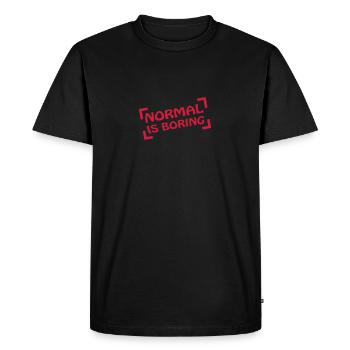Normal Is Boring Frame - Men's Premium Organic T-Shirt - black - Front - Nico (187cm)
