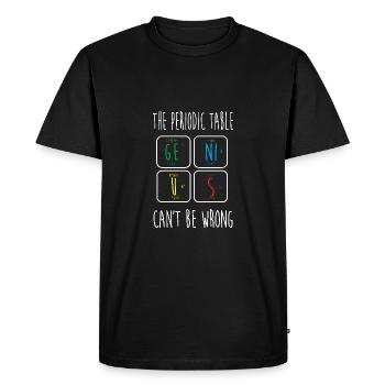 Periodic table - Men's Premium Organic T-Shirt - black - Front - Nico (187cm)