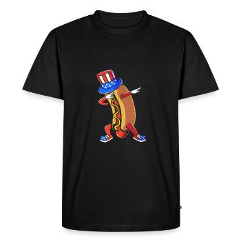 Hot Dog Snack - Men's Premium Organic T-Shirt - black - Front - Nico (187cm)