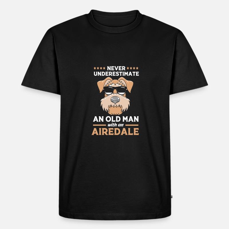 Airedale Terrier - Männer Premium Bio T-Shirt - Schwarz