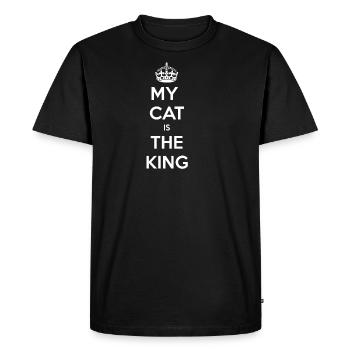 Chat blanc pour votre maison ou comme cadeau - T-shirt Premium bio Homme - noir - Devant - Nico (187cm)