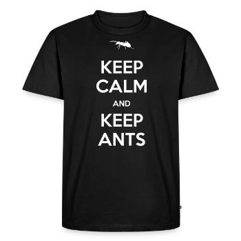 Ant - Keep calm and keep ants - Men's Premium Organic T-Shirt - black - Front - Nico (187cm)