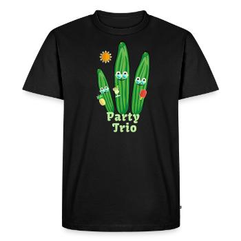 Famille de concombres,Concombre,Concombre,Mouche,Trio - T-shirt Premium bio Homme - noir - Devant - Nico (187cm)