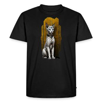 Majesté vigilante de Bastet : Protecteur du divin - T-shirt Premium bio Homme - noir - Devant - Nico (187cm)