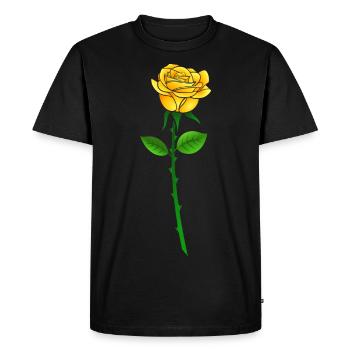 Gelbe Rose mit Stil - T-shirt Premium bio Homme - noir - Devant - Nico (187cm)