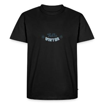 Bonjour l’hiver - Bienvenue à l’hiver - T-shirt Premium bio Homme - noir - Devant - Nico (187cm)