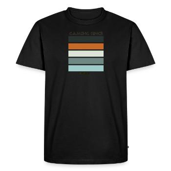 Gaming Since - Men's Premium Organic T-Shirt - black - Front - Nico (187cm)
