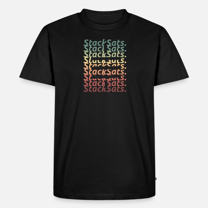 Stack sats Satoshi Symbol retro - Männer Premium Bio T-Shirt - Schwarz