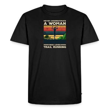 Trail Runner Running Jogging Jogger I Gift - T-shirt Premium bio Homme - noir - Devant - Nico (187cm)