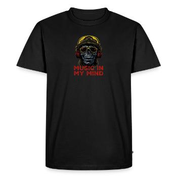 De la musique dans mon , Smiling Skull - T-shirt Premium bio Homme - noir - Devant - Nico (187cm)