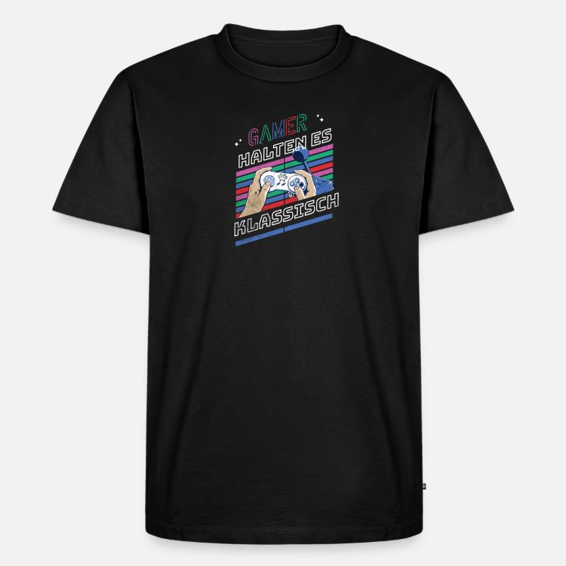 Gamers Keep It Classic - Männer Premium Bio T-Shirt - Schwarz