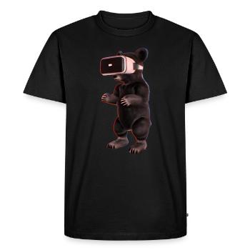 Ours avec casque de réalité virtuelle - T-shirt Premium bio Homme - noir - Devant - Nico (187cm)