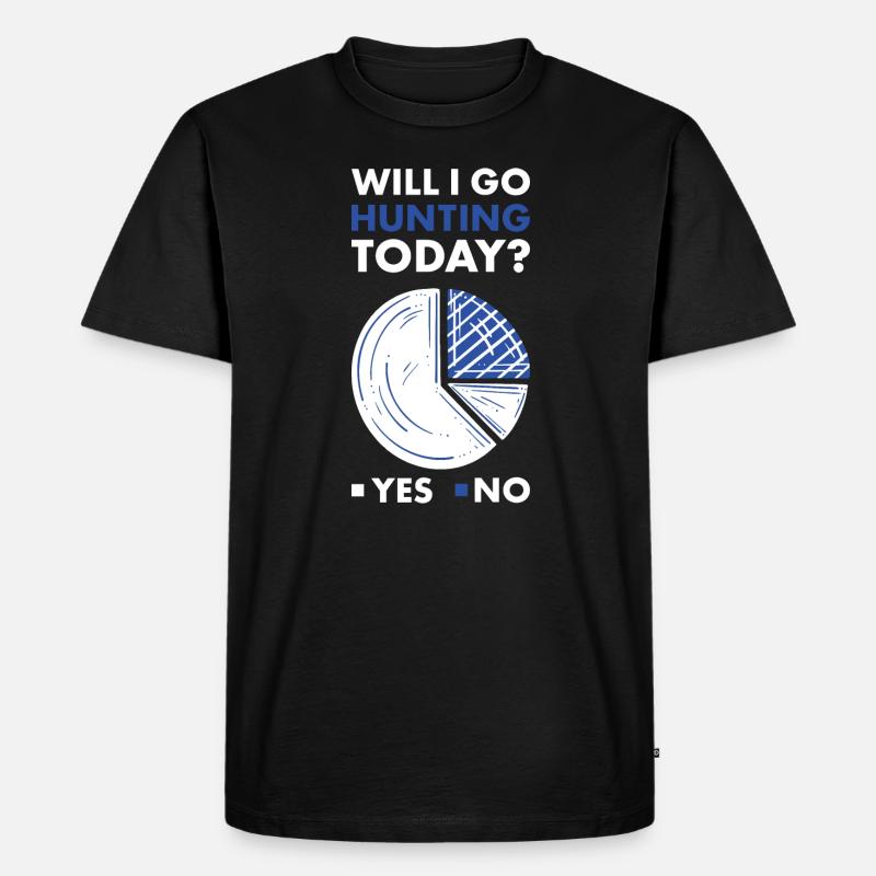 Hunter Will I Knit Today - Männer Premium Bio T-Shirt - Schwarz