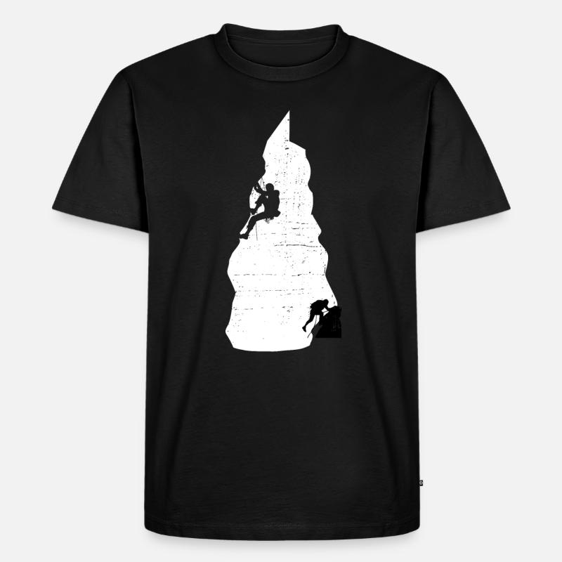 Klettern Bouldern - Männer Premium Bio T-Shirt - Schwarz