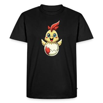 Happy Easter - Easter Chicken - Easter Egg - Gift - Men's Premium Organic T-Shirt - black - Front - Nico (187cm)