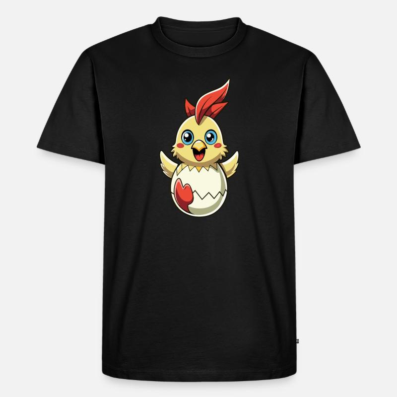 Happy Easter - Osterchicken - Osterei - Geschenk - Männer Premium Bio T-Shirt - Schwarz