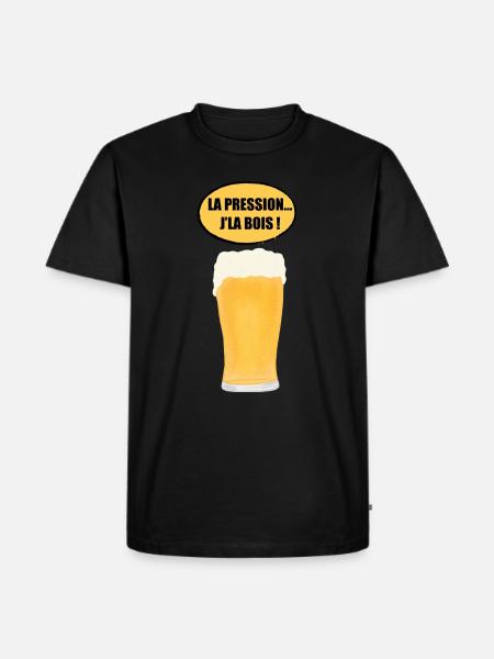 La pression… J’la bois ! - T-shirt Premium bio Homme - noir