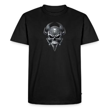 skull black - Men's Premium Organic T-Shirt - black - Front - Nico (187cm)