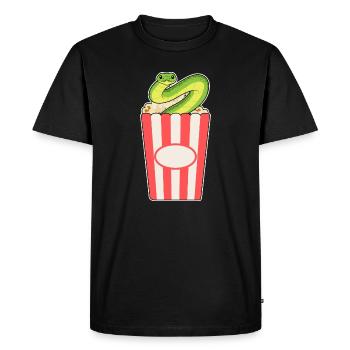 Snake Popcorn - Men's Premium Organic T-Shirt - black - Front - Nico (187cm)