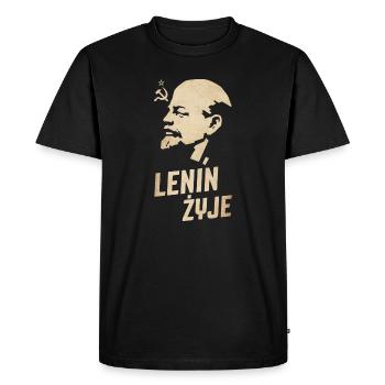 Lénine est vivant - T-shirt Premium bio Homme - noir - Devant - Nico (187cm)