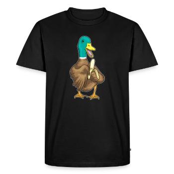 Duck Banana - Men's Premium Organic T-Shirt - black - Front - Nico (187cm)