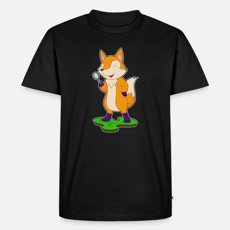 Fuchs Lupe - Männer Premium Bio T-Shirt - Schwarz
