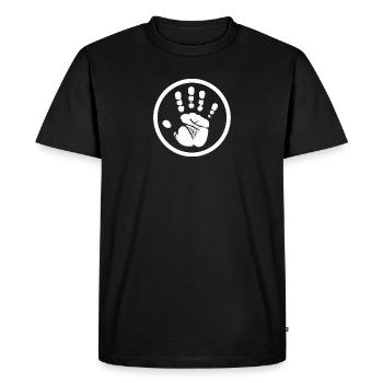 Empreinte de main main - T-shirt Premium bio Homme - noir - Devant - Nico (187cm)