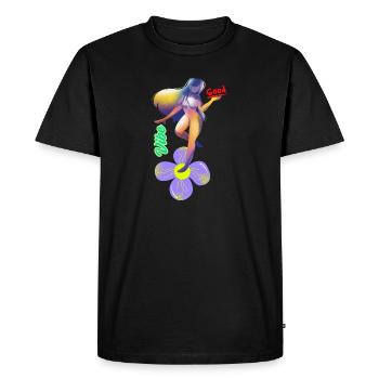 Vibe Good Flower Surf Art - Men's Premium Organic T-Shirt - black - Front - Nico (187cm)
