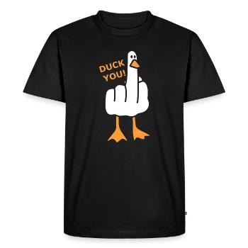 Vilain canard - Canard toi ! - T-shirt Premium bio Homme - noir - Devant - Nico (187cm)