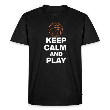 RESTEZ CALMES ET JOUEZ AU BASKET, FANS DE BB GIFT - T-shirt Premium bio Homme - noir - Devant - Nico (187cm)