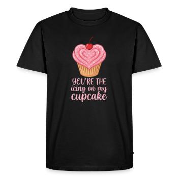 Tu es la cerise sur mon dessert sucré de cupcakes, mon amour - T-shirt Premium bio Homme - noir - Devant - Nico (187cm)