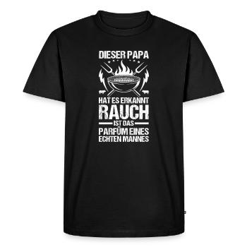 Barbecue Father Father's Day Dad - Men's Premium Organic T-Shirt - black - Front - Nico (187cm)