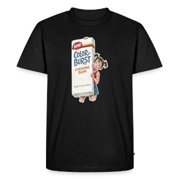 Retro Chewing Gum - Men's Premium Organic T-Shirt - black - Front - Nico (187cm)