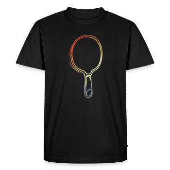 Sketch rétro de tennis de table - T-shirt Premium bio Homme - noir - Devant - Nico (187cm)