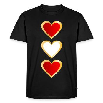 Austria Country Flag Heart - Men's Premium Organic T-Shirt - black - Front - Nico (187cm)