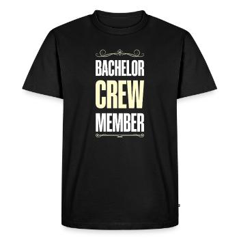 Bachelor Crew - Men's Premium Organic T-Shirt - black - Front - Nico (187cm)