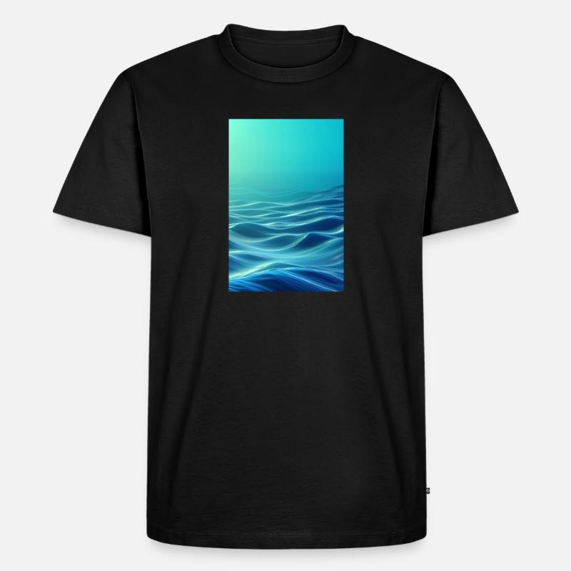 Low-Poly Wave - Männer Premium Bio T-Shirt - Schwarz