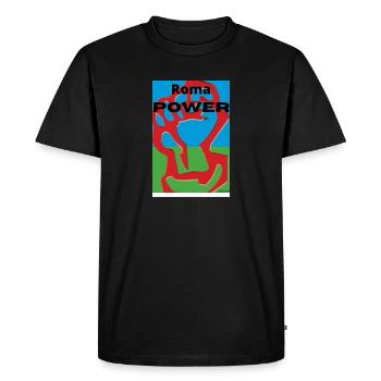 Roma Power RomaLivesMatter - Men's Premium Organic T-Shirt - black - Front - Nico (187cm)