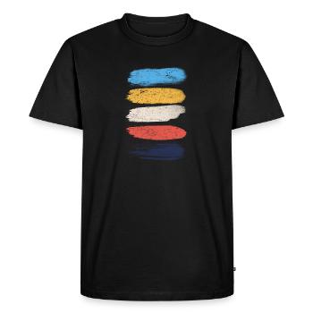 Vintage coups de pinceau couleurs grunge - T-shirt Premium bio Homme - noir - Devant - Nico (187cm)