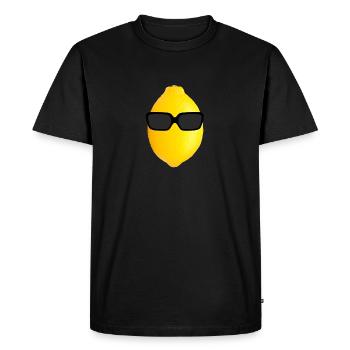 Citron à lunettes - T-shirt Premium bio Homme - noir - Devant - Nico (187cm)