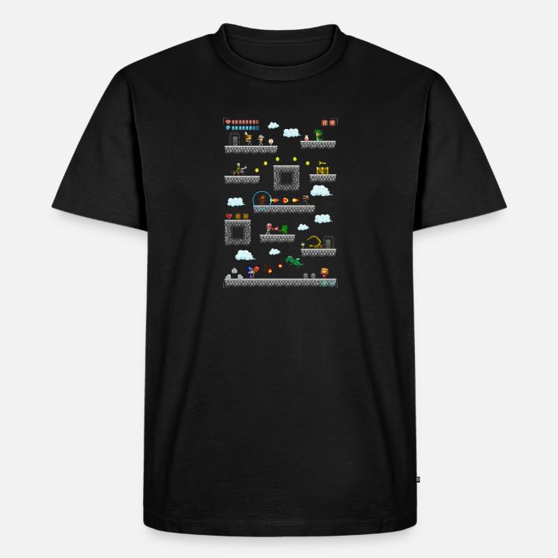 Pixelantasy Spiel - Männer Premium Bio T-Shirt - Schwarz
