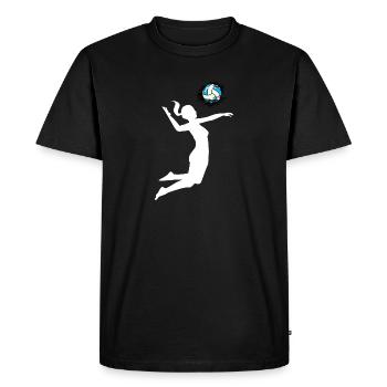 Joueuse de volley ball femme silhouette smash - T-shirt Premium bio Homme - noir - Devant - Nico (187cm)