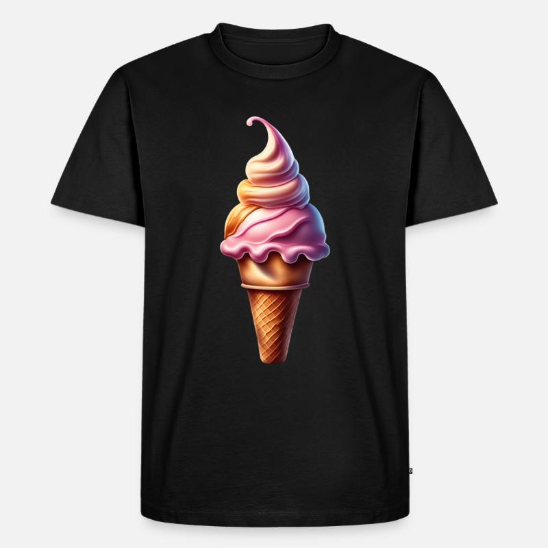 Süße Eiswaffel - Männer Premium Bio T-Shirt - Schwarz
