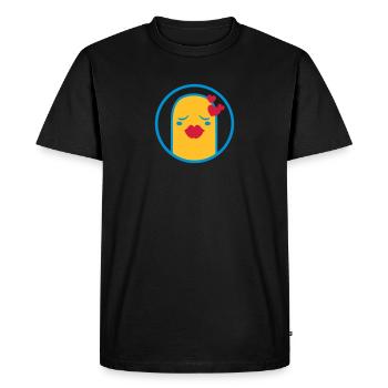 Personnage comique mignon (Kiss, Circle) - T-shirt Premium bio Homme - noir - Devant - Nico (187cm)