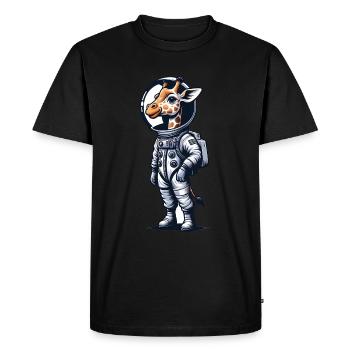 Mignon Girafe Astronaute - T-shirt Premium bio Homme - noir - Devant - Nico (187cm)