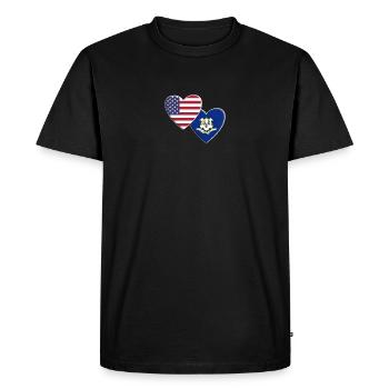 États-Unis État américain de Conecticut Drapeau patriotique - T-shirt Premium bio Homme - noir - Devant - Nico (187cm)