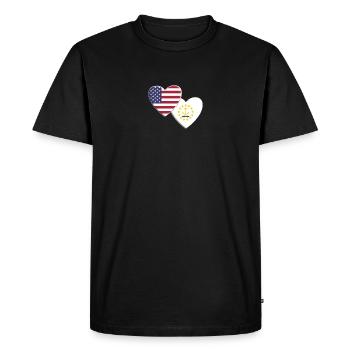 USA American State Of Rhode Island Flag Patriotic - Men's Premium Organic T-Shirt - black - Front - Nico (187cm)